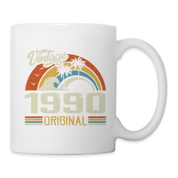 Vintage 1990er Vintage Retro Jubiläumsgeschenk - Tasse - Weiß - Rechts