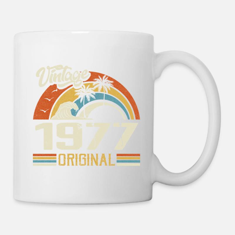 Vintage 1977 Vintage Rétro Cadeau Anniversaire - Mug blanc - blanc