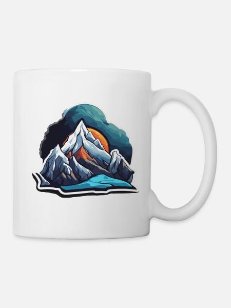Berg / Alpen / Gipfel / Natur / Wald / Gestein - Tasse - Weiß