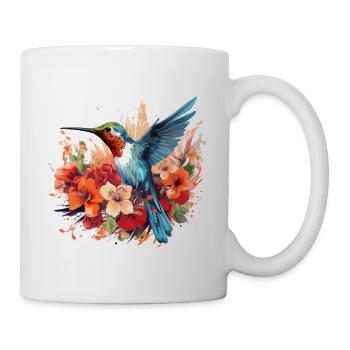 Bunter Kolibri Vogel für Ornithologe - Tasse - Weiß - Rechts