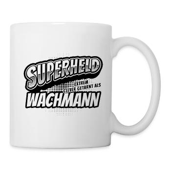 Superheld, clever getarnt als Wachmann - Tasse - Weiß - Rechts