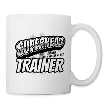 Superheld, clever getarnt als Trainer - Tasse - Weiß - Rechts