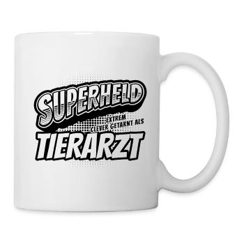 Superheld, clever getarnt als Tierarzt - Tasse - Weiß - Rechts