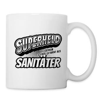 Superheld, clever getarnt als Sanitäter - Tasse - Weiß - Rechts