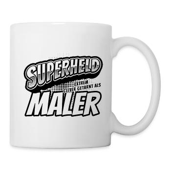 Superheld, clever getarnt als Maler - Tasse - Weiß - Rechts