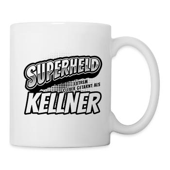 Superheld, clever getarnt als Kellner - Tasse - Weiß - Rechts