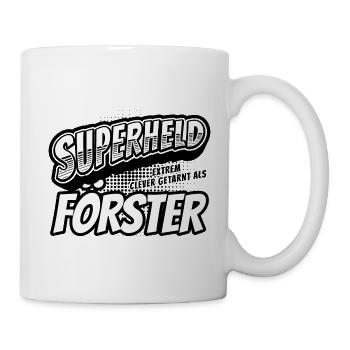 Superheld, clever getarnt als Förster - Tasse - Weiß - Rechts