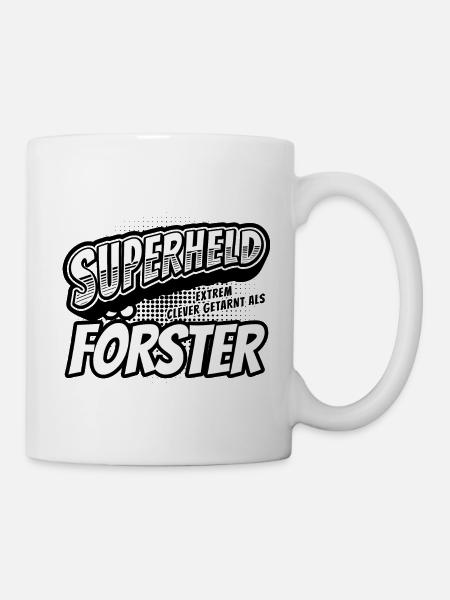 Superheld, clever getarnt als Förster - Tasse - Weiß
