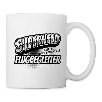 Superheld, clever getarnt als Flugbegleiter - Tasse - Weiß - Rechts