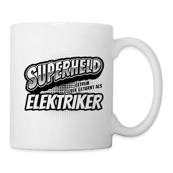 Superheld, clever getarnt als Elektriker - Tasse - Weiß - Rechts