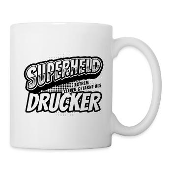 Superheld, clever getarnt als Drucker - Tasse - Weiß - Rechts