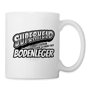 Superheld, clever getarnt als Bodenleger - Tasse - Weiß - Rechts