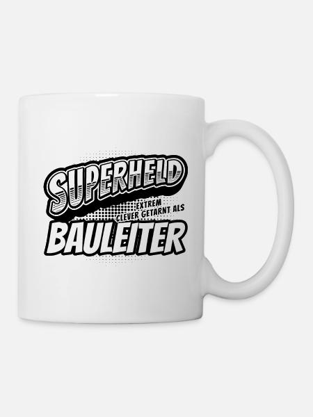 Superheld, clever getarnt als Bauleiter - Tasse - Weiß