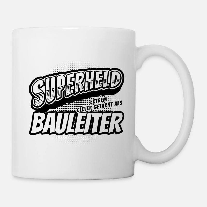 Superheld, clever getarnt als Bauleiter - Tasse - Weiß