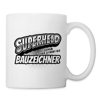 Superheld, clever getarnt als Bauzeichner - Tasse - Weiß - Rechts