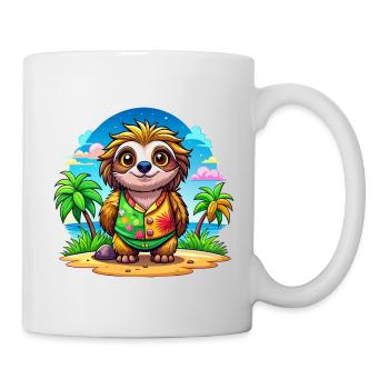 Paresseux mignon des vacances - Mug blanc - blanc - Droite