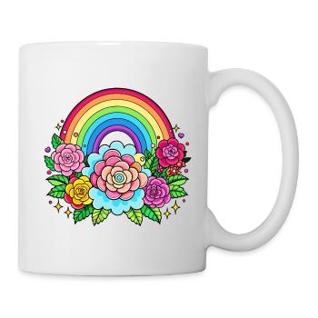 Arc-en-ciel floral - Mug blanc - blanc - Droite