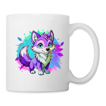 Bébé loup violet - Mug blanc - blanc - Droite
