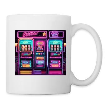 Spielautomat / Einarmiger Bandit / Casino / Gewinn - Tasse - Weiß - Rechts