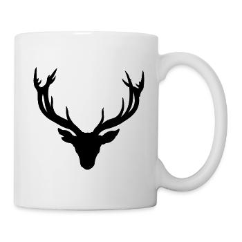 Hirschkopf – Für Jäger & Naturfreunde - Tasse - Weiß - Rechts