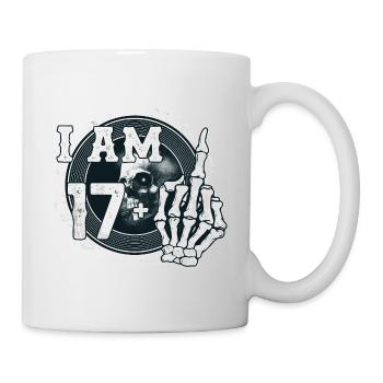 I'm 17 plus 1 middle finger Skull funny 18th - Mug - white - Right
