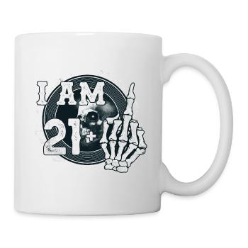 I'm 21 plus 1 middle finger Skull funny 22nd - Mug - white - Right