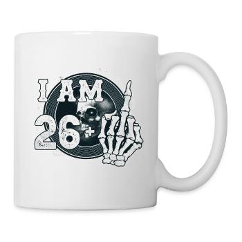 I'm 26 plus 1 middle finger Skull funny 27th - Mug - white - Right