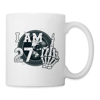 I'm 27 plus 1 middle finger Skull funny 28th - Mug - white - Right