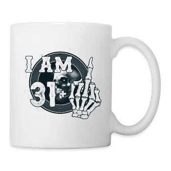 I'm 31 plus 1 middle finger Skull funny 32nd - Mug - white - Right