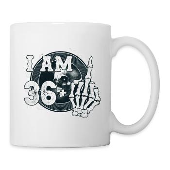 I'm 36 plus 1 middle finger Skull funny 37th - Mug - white - Right