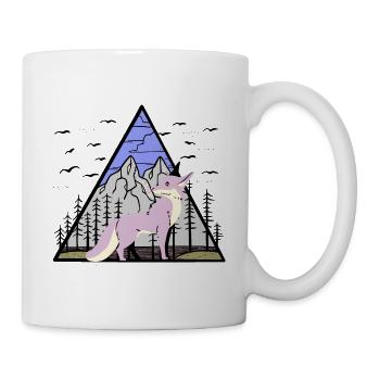 Fuchs Wildtier Wildnis Natur Blume Füchse Fantasy - Tasse - Weiß - Rechts