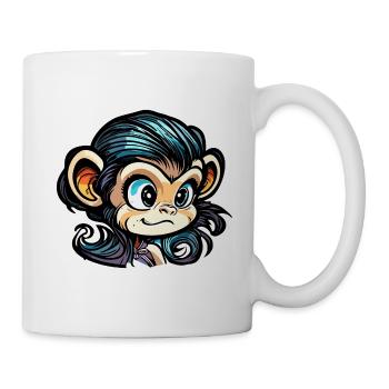 Cute Monkey / Monkey Girl / Cute / Hair Bow - Mug - white - Right