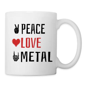 Peace Love Metal - Heart - Mug - white - Right