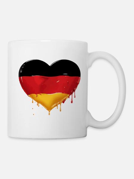 DEUTSCHLAND HERZ DEUTSCHLANDFAHNE DEUTSCHLAND - Tasse - Weiß