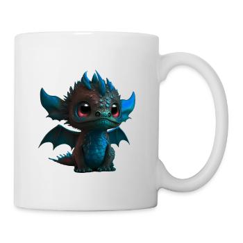 Baby Drache Blau | Niedlicher blauer Baby Drache - Tasse - Weiß - Rechts
