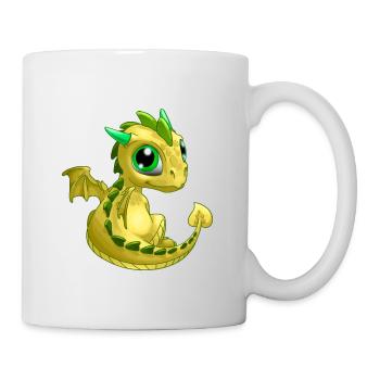 Baby Drache Gelb | Niedlicher gelber Baby Drache - Tasse - Weiß - Rechts