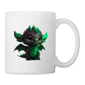 Baby Dragon Green| Cute Green Baby Dragon - Mug - white - Right