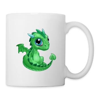 Baby Dragon Green | Cute Green Baby Dragon - Mug - white - Right