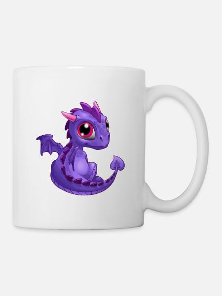 Baby Drache Purple | Niedlicher lila Baby Drache - Tasse - Weiß