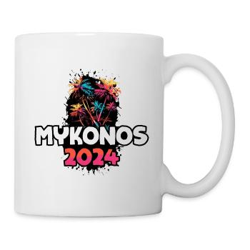Mykonos 2024 Voyage de vacances coloré - Mug blanc - blanc - Droite