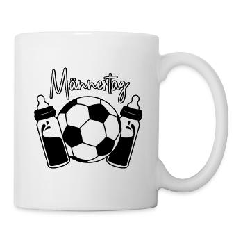 Vatertag Fußball Papa Sohn Baby Flaschen Männertag - Tasse - Weiß - Rechts
