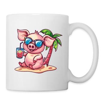 Palmier d’été de l’île aux cochons - Mug blanc - blanc - Droite