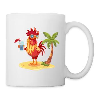 Palmier d’été de l’île du coq - Mug blanc - blanc - Droite