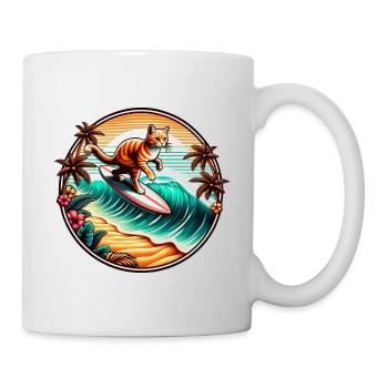 Katze surfen für Katzenfreunde - Tasse - Weiß - Rechts