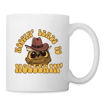 Hootin' Leads To Hollerin' Funny Cowboy - Mug - white - Right