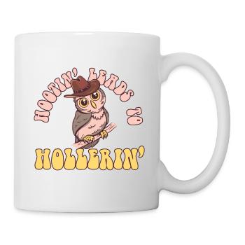 Hootin' Leads To Hollerin' Funny Cowboy - Tasse - Weiß - Rechts