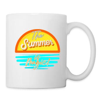 Sommer ist magisch T-Shirt - Tasse - Weiß - Rechts