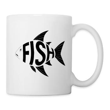 Fisch-Silhouette für Fisch Fans für Fischer - Tasse - Weiß - Rechts
