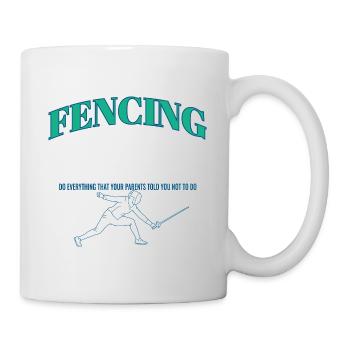 Drôle Escrime Athlète Entraîneur Épée Combat Combat - Mug blanc - blanc - Droite
