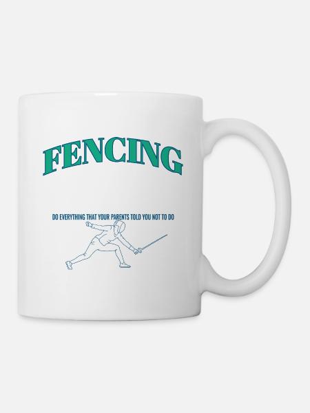 Drôle Escrime Athlète Entraîneur Épée Combat Combat - Mug blanc - blanc